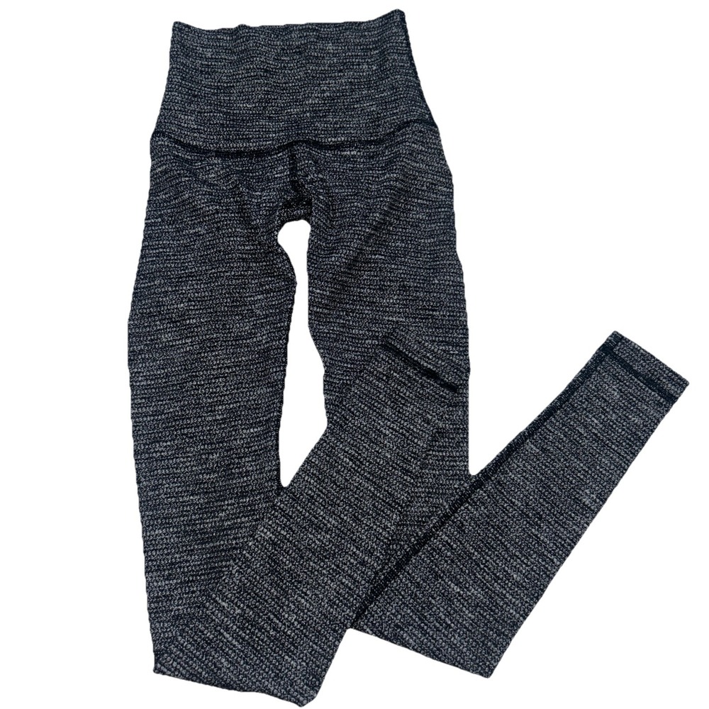 LULULEMON Wunder Under High Rise W/ Pattern Detail - Black - Sz 2